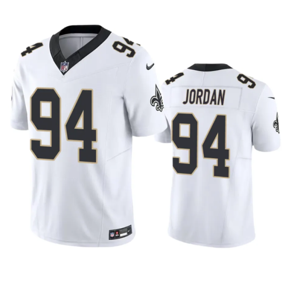 Men New Orleans Saints #94 Cameron Jordan White 2023 F.U.S.E. Vapor Untouchable Limited Stitched Jersey