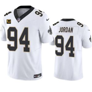 Men New Orleans Saints #94 Cameron Jordan White 2023 F.U.S.E. With 4-Star C Patch Vapor Untouchable Limited Football Stitched Jersey