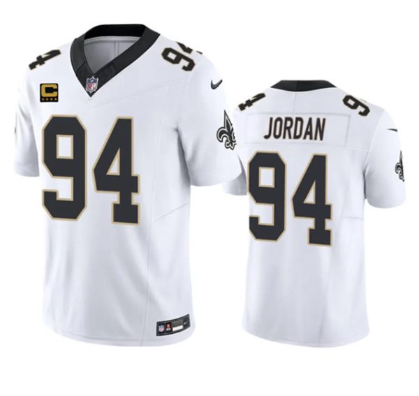 Men New Orleans Saints #94 Cameron Jordan White 2023 F.U.S.E. With 4-Star C Patch Vapor Untouchable Limited Football Stitched Jersey