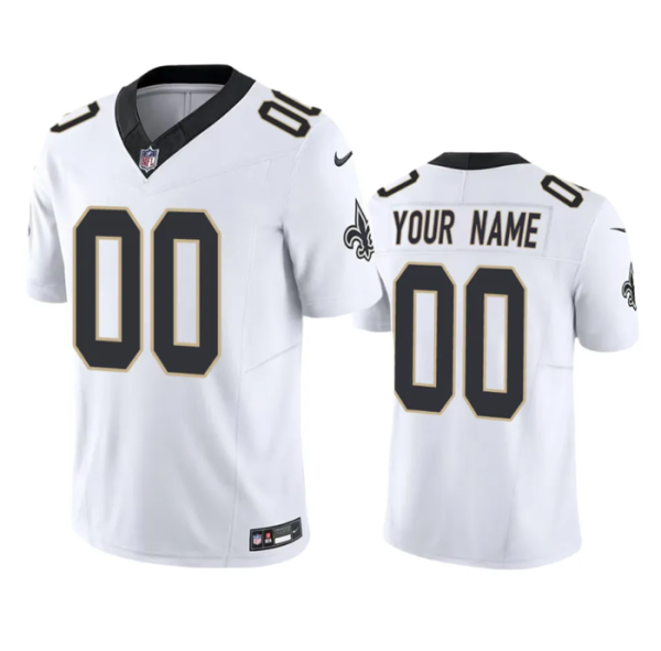 Men New Orleans Saints Active Player Custom White 2023 F.U.S.E. Vapor Untouchable Limited Stitched Jersey