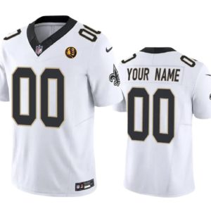 Men New Orleans Saints Active Player Custom White 2023 F.U.S.E. With John Madden Patch Vapor Limited Football Stitched Jersey