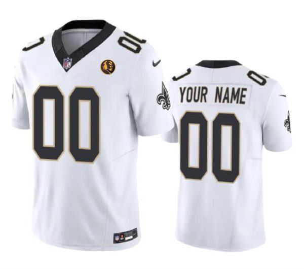 Men New Orleans Saints Active Player Custom White 2023 F.U.S.E. With John Madden Patch Vapor Limited Football Stitched Jersey