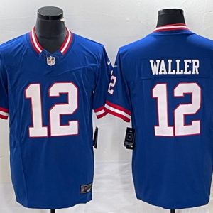 Men New York Giants #12 Darren Waller Blue Classic 2023 F.U.S.E. Vapor Untouchable Limited Stitched Jersey