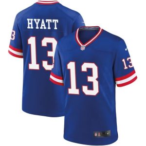 Men New York Giants #13 Jalin Hyatt Royal Classic Stitched Jersey