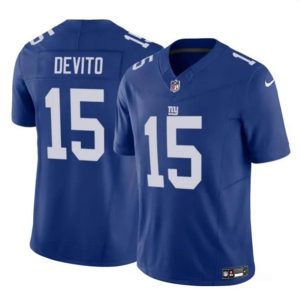 Men New York Giants #15 Tommy DeVito Blue 2023 F.U.S.E. Vapor Untouchable Limited Football Stitched Jersey