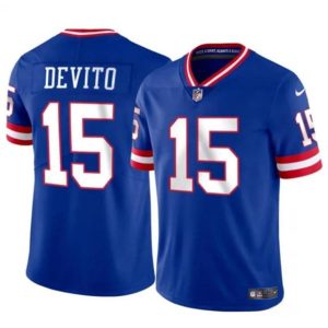 Men New York Giants #15 Tommy DeVito Royal 2023 F.U.S.E. Throwback Limited Football Stitched Jersey