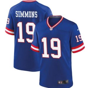 Men New York Giants #19 Isaiah Simmons Royal Classic Stitched Game Jersey