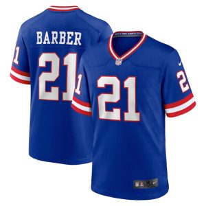 Men New York Giants #21 Tiki Barber Royal Stitched Game Jersey