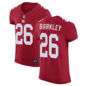 Men New York Giants #26 Saquon Barkley Red Vapor Elite Stitched Jersey