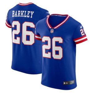 Men New York Giants #26 Saquon Barkley Royal Vapor Elite Stitched Jersey