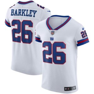 Men New York Giants #26 Saquon Barkley White Vapor Elite Stitched Jersey