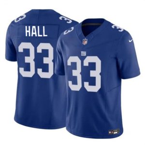 Men New York Giants #33 Hassan Hall Blue 2023 F.U.S.E. Vapor Untouchable Limited Football Stitched Jersey