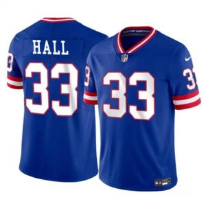 Men New York Giants #33 Hassan Hall Royal 2023 F.U.S.E. Throwback Limited Football Stitched Jersey