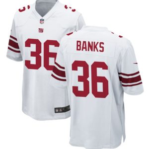 Men New York Giants #36 Deonte Banks White 2023 Draft Stitched Game Jersey