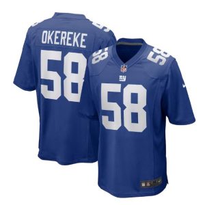 Men New York Giants #58 Bobby Okereke Royal Football Stitched Game Jersey