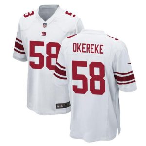 Men New York Giants #58 Bobby Okereke White Football Stitched Game Jersey