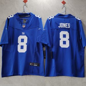 Men New York Giants #8 Daniel Jones Blue 2023 F.U.S.E. Vapor Untouchable Limited Stitched Jersey