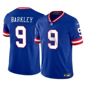 Men New York Giants #9 Matt Barkley Blue 2023 F.U.S.E. Throwback Vapor Untouchable Limited Football Stitched Jersey