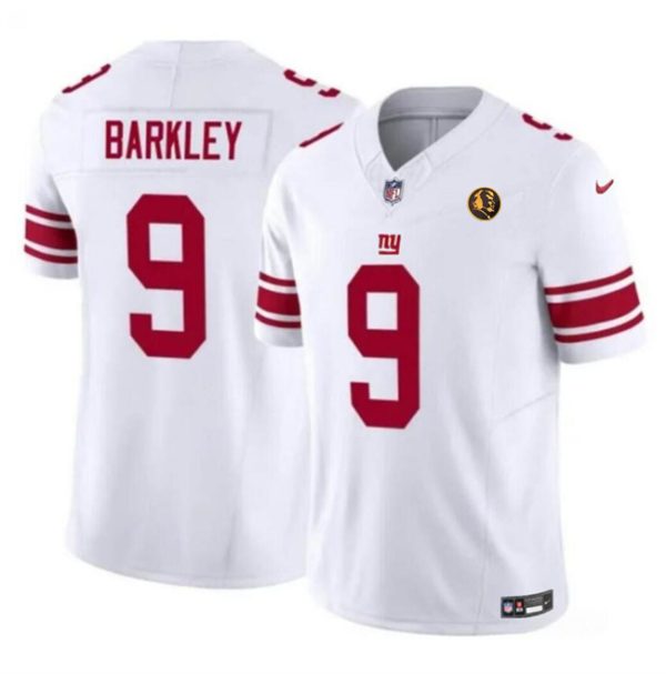 Men New York Giants #9 Matt Barkley White 2023 F.U.S.E. With John Madden Patch Vapor Limited Football Stitched Jersey