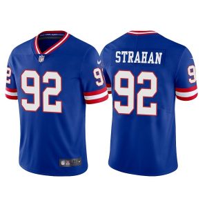 Men New York Giants #92 Michael Strahan Royal Vapor Untouchable Limited Stitched Jersey