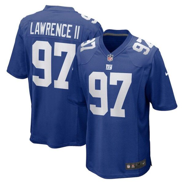 Men New York Giants #97 Dexter Lawrence II Rush Blue Stitched Game Jersey