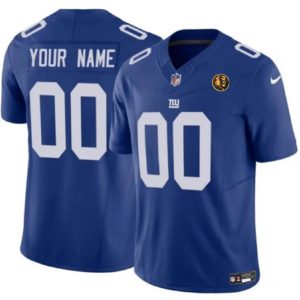 Men New York Giants Active Player Custom Blue 2023 F.U.S.E. With John Madden Patch Vapor Limited Football Stitched Jersey