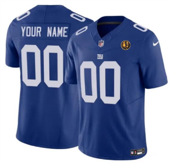 Men New York Giants Active Player Custom Blue 2023 F.U.S.E. With John Madden Patch Vapor Limited Football Stitched Jersey