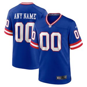 Men New York Giants Active Player Custom Royal Stitched Game Jersey