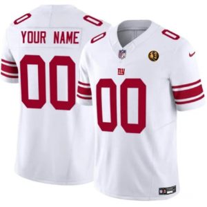 Men New York Giants Active Player Custom White 2023 F.U.S.E. With John Madden Patch Vapor Limited Football Stitched Jersey