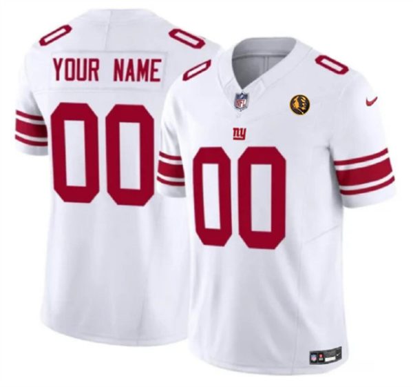 Men New York Giants Active Player Custom White 2023 F.U.S.E. With John Madden Patch Vapor Limited Football Stitched Jersey