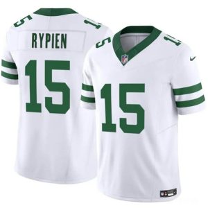 Men New York Jets #15 Brett Rypien 2023 F.U.S.E. White Throwback Vapor Untouchable Limited Football Stitched Jersey