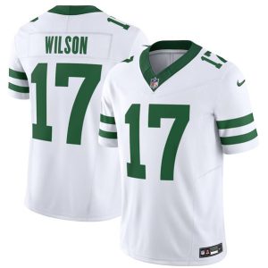 Men New York Jets #17 Garrett Wilson White 2023 F.U.S.E. Vapor Limited Throwback Stitched Football Jersey