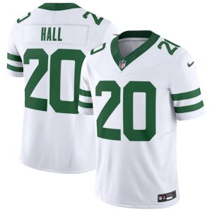 Men New York Jets #20 Breece Hall White 2023 F.U.S.E. Vapor Limited Throwback Stitched Football Jersey