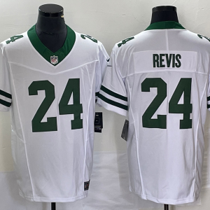 Men New York Jets #24 Darrelle Revis White 2023 F.U.S.E. Vapor Limited Throwback Stitched Football Jersey