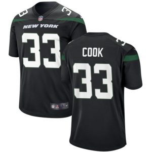 Men New York Jets #33 Dalvin Cook Black Stitched Game Jersey