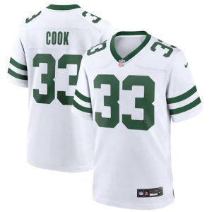 Men New York Jets #33 Dalvin Cook White Stitched Game Jersey