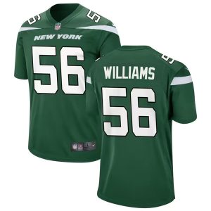 Men New York Jets #56 Quincy Williams Green Football Stitched Game Jersey