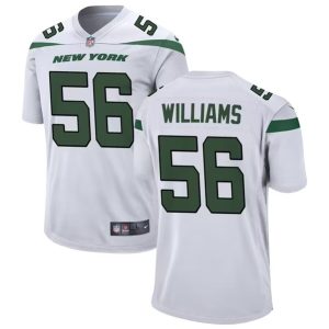 Men New York Jets #56 Quincy Williams White Football Stitched Game Jersey