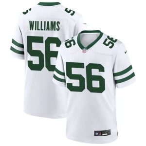 Men New York Jets #56 Quincy Williams White Football Stitched Game Jersey