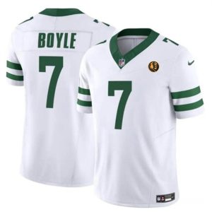 Men New York Jets #7 Tim Boyle White 2023 F.U.S.E. Throwback With John Madden Patch Vapor Untouchable Limited Football Stitched Jersey