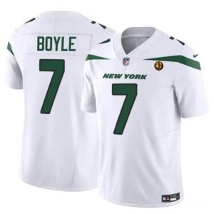 Men New York Jets #7 Tim Boyle White 2023 F.U.S.E. With John Madden Patch Vapor Limited Football Stitched Jersey