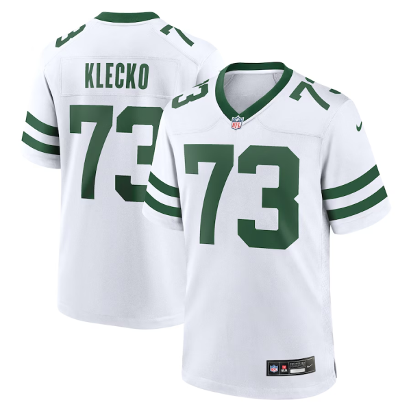 Men New York Jets #73 Joe Klecko White Throwback Stitched Game Jersey