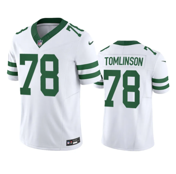 Men New York Jets #78 Laken Tomlinson White 2023 F.U.S.E. Vapor Limited Throwback Stitched Football Jersey