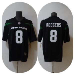 Men New York Jets #8 Aaron Rodgers 2023 F.U.S.E. Black Vapor Untouchable Limited Football Stitched Jersey