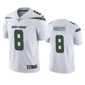 Men New York Jets #8 Aaron Rodgers White Vapor Untouchable Limited Stitched Jersey