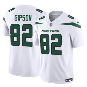 Men New York Jets #82 Xavier Gipson 2023 F.U.S.E. White Vapor Untouchable Limited Football Stitched Jersey