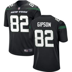 Men New York Jets #82 Xavier Gipson Black Football Stitched Jersey