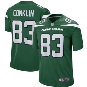 Men New York Jets #83 Tyler Conklin 2022 Green Stitched Game Jersey