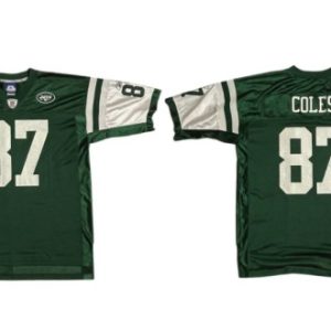 Men New York Jets #87 Laveranues Coles Green Stitched Jersey