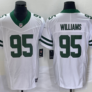 Men New York Jets #95 Quinnen Williams White 2023 F.U.S.E. Vapor Limited Throwback Stitched Football Jersey